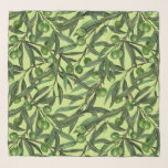 Olive branches on honeydew green scarf<br><div class="desc">Hand- painted seamless watercolor patten with olive branches</div>