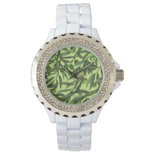Olive branches on honeydew green watch