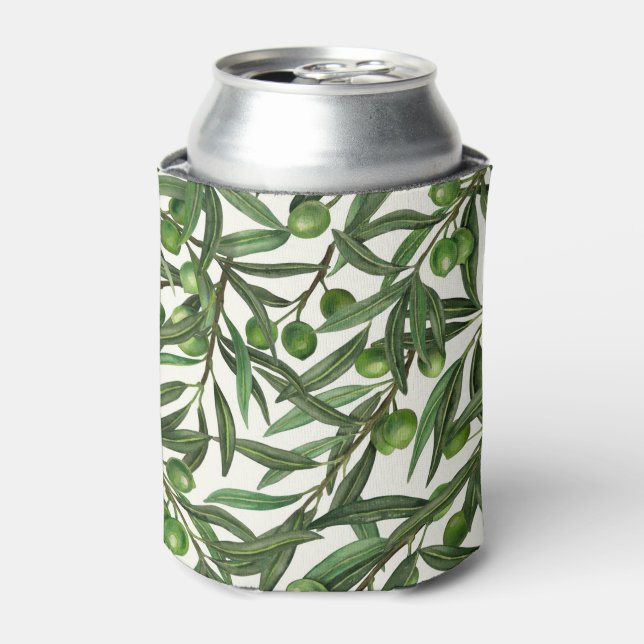 Olive branches on off white can cooler (Can Front)