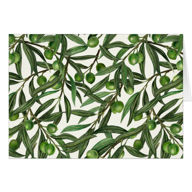 Olive branches on off white cards (Front Horizontal)