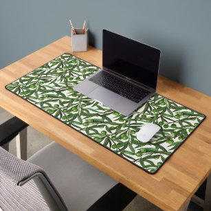 Olive branches on off white desk mat