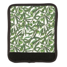 Olive branches on off white luggage handle wrap