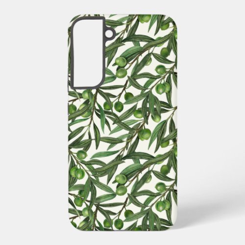 Olive branches on off white samsung galaxy s22 case