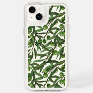 Olive branches on off white speck iPhone 14 plus case
