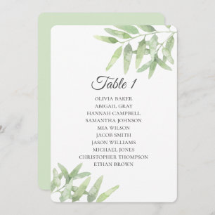 Olive Branches. Simple Wedding seating charts Invitation
