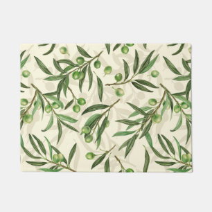 Olive branches watercolor doormat