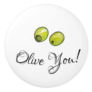Olive Ceramic Knob