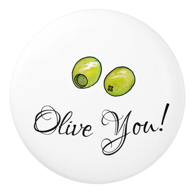 Olive Ceramic Knob (Front)