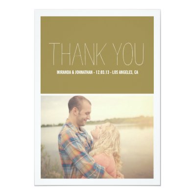 Olive Chic Photo Wedding Thank You Cards