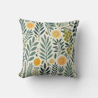 Olive & Citrus Print Cushion