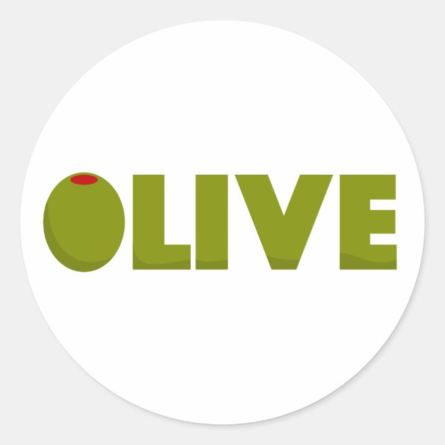 Olive Classic Round Sticker (Front)