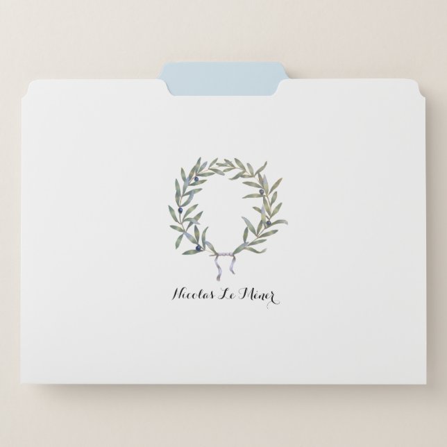 Olive Crown  - customize it with your name! File Folder (Front Center)