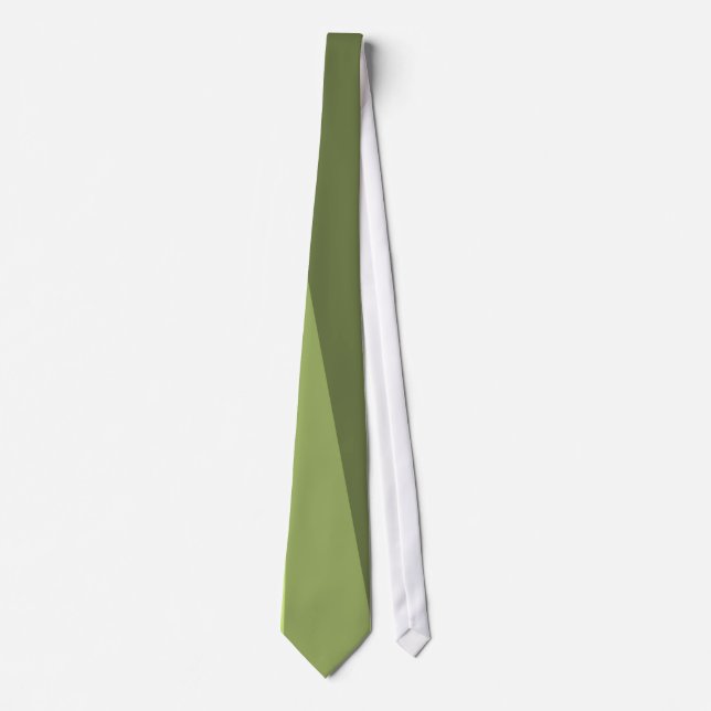Olive, Dark Green Retro Striped Tie (Front)