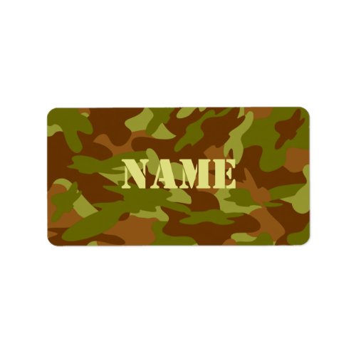 Olive Drab Camo Name Label