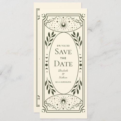Olive Elegant Mystical Tarot Card Save the Date