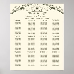 Olive Elegant Mystical Tarot Wedding Seating Chart