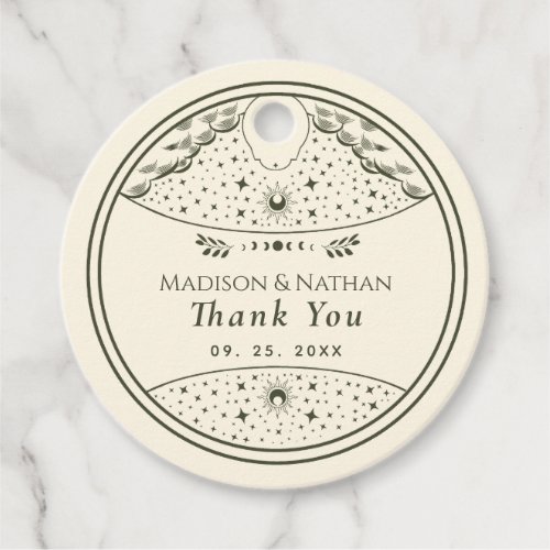 Olive Elegant Tarot Card Wedding  Favor Tags