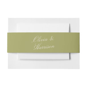 Olive Estate Calligraphy Wedding Invitation Belly Band