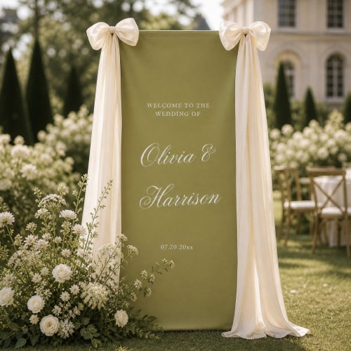 Olive Estate Calligraphy Wedding Welcome Banner