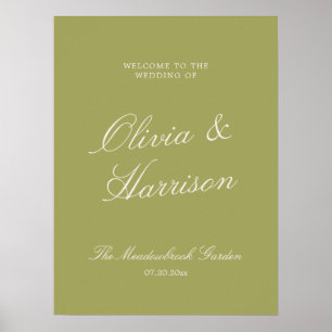 Olive Estate Calligraphy Wedding Welcome Poster