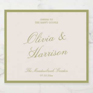 Olive Estate Wedding Sparkling Wine Label