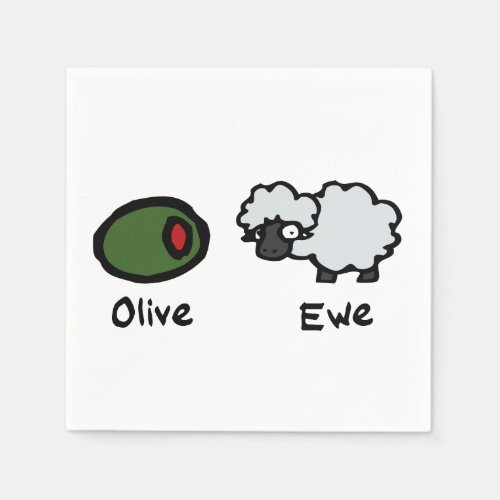 Olive Ewe I Love You Napkins