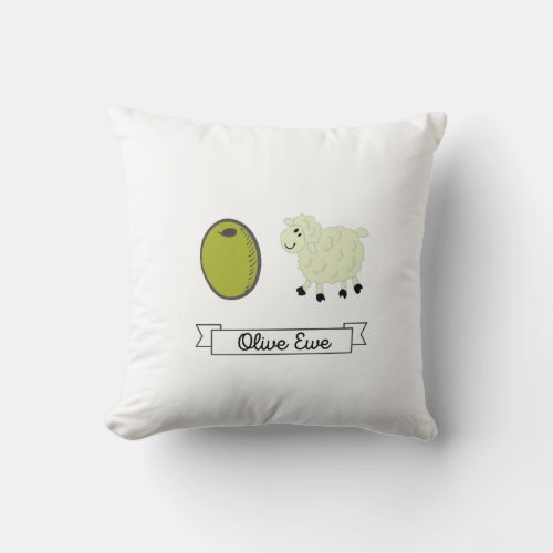 Olive Ewe I Love You Throw Pillow