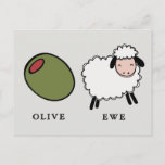 Olive Ewe Love Puns Postcard at Zazzle