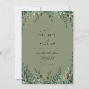 Olive Fern Woodland Wedding Invitation
