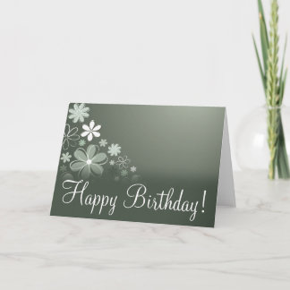 Olive Floral "Birthday Card" Card