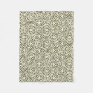 Olive Floral Lattice Fleece Blanket