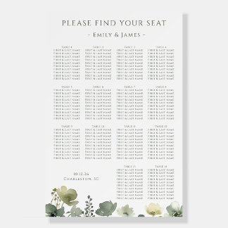 Olive Floral Wedding Foam Board