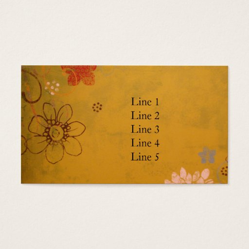 Customizable Olive Flowers Business Card