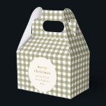 Olive Gingham Plaid Personalized From Christmas Favor Boxes<br><div class="desc">Olive Gingham Plaid Personalized From Christmas Favor Box</div>