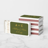 Olive & Gold Personalized Wedding Reception Favor