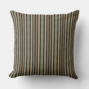 Olive Gold With Black Throw Pillow