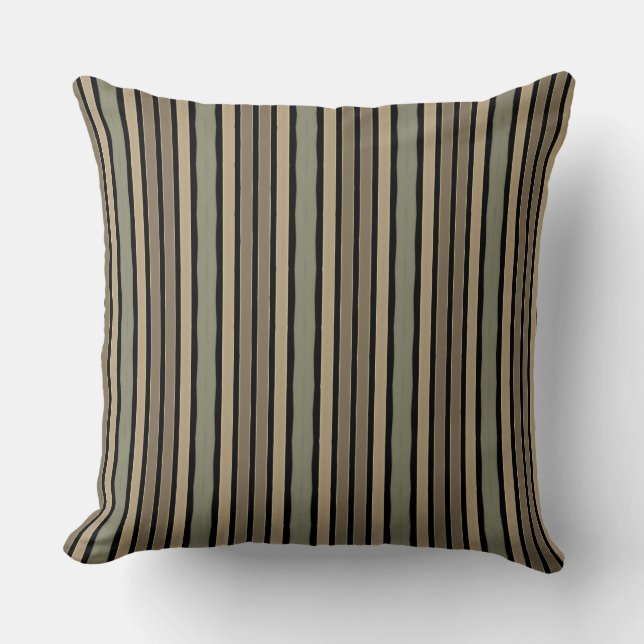 Olive Gold With Black Throw Pillow (Front)