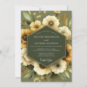 Olive Golden Meadow Wedding Invitation