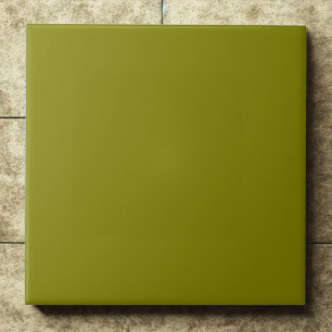 Olive Green #808000 Rich Earthy Modern Accent Ceramic Tile