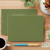 Olive Green A7 Envelope 5x7 with return address (Desk)
