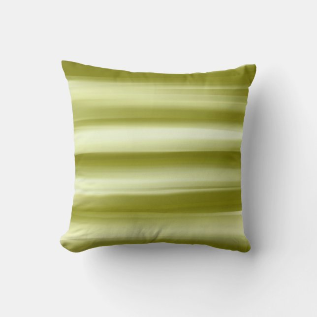 Olive Green Abstract Art Throw Pillow (Front)