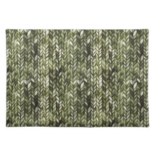 Olive Green Abstract Cloth Placemat