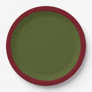 Olive Green Accent Color Ready to Customize Paper Plates