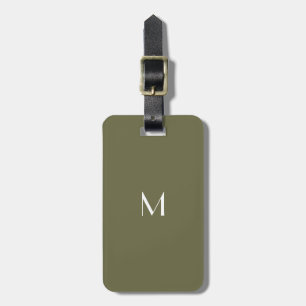 Olive green - add monogram luggage tag