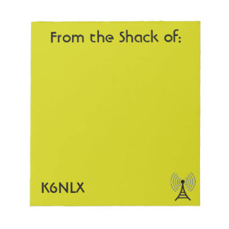 Olive Green Amateur Radio Call Sign Notepad