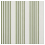 Olive green and beige five stripes pattern fabric