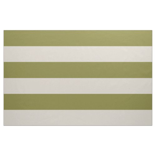 Olive Green and Beige Wide Stripes Large Scale Fabric