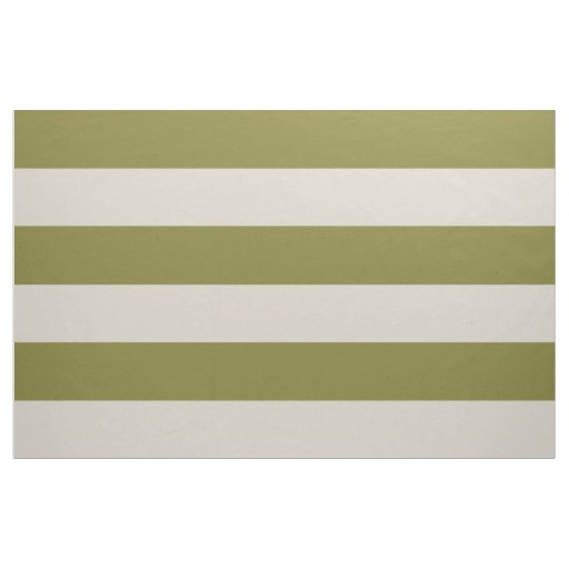 Olive Green and Beige Wide Stripes Large Scale Fabric