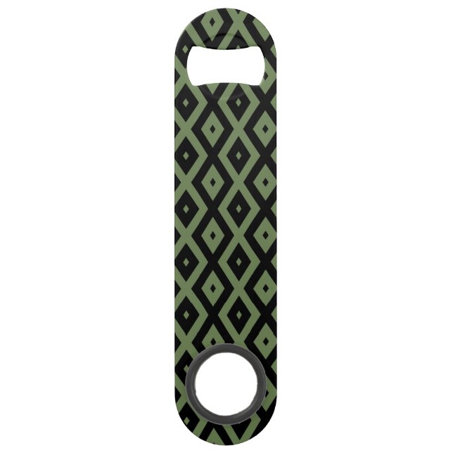 Olive green and black diamond pattern bar key (Front)