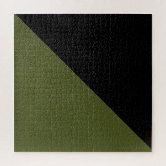 Olive Green and Black Jigsaw Puzzle